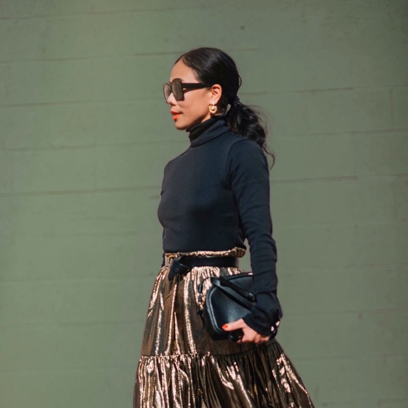 J. Crew cotton turtleneck top in black